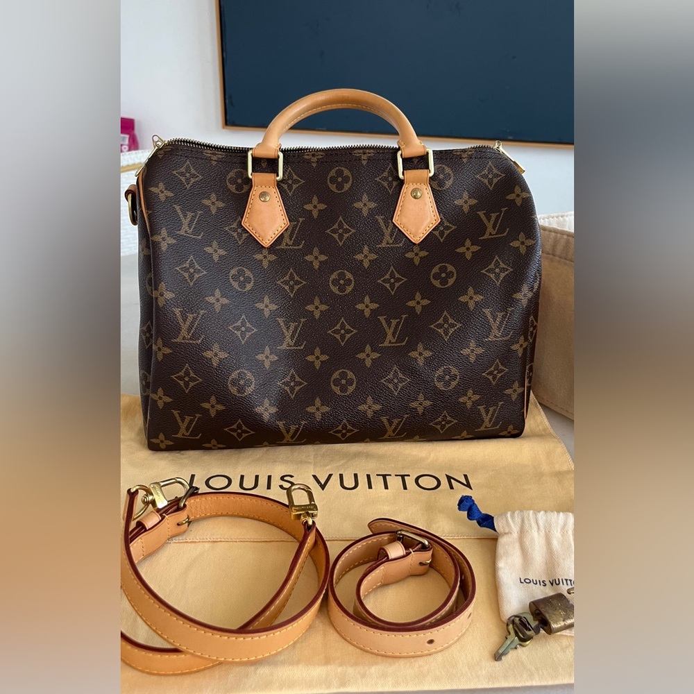 Louis Vuitton Speedy 30 Bandouliere Monogram Handbag 100% Authentic
